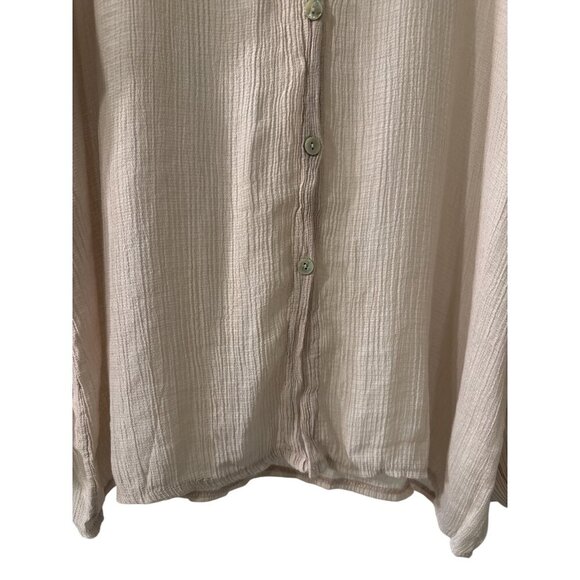 Cobblestone Living Belisa Pleated Button Up Blouse Made in Italy Size L/XL NWT - Picture 2 of 8